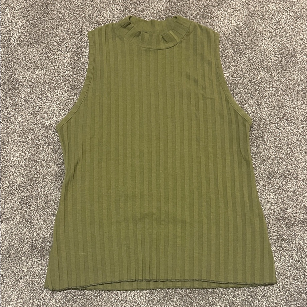 a new day Olive Green Ribbed Tank Top